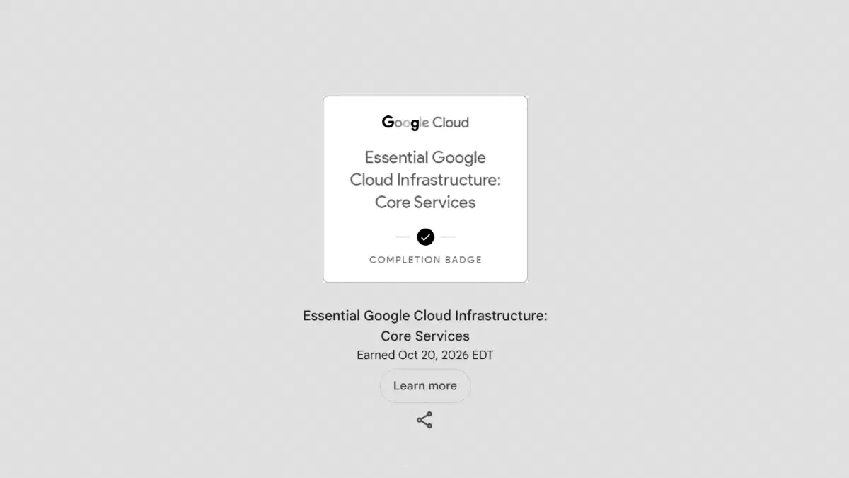 Catatan Google Cloud Core Services