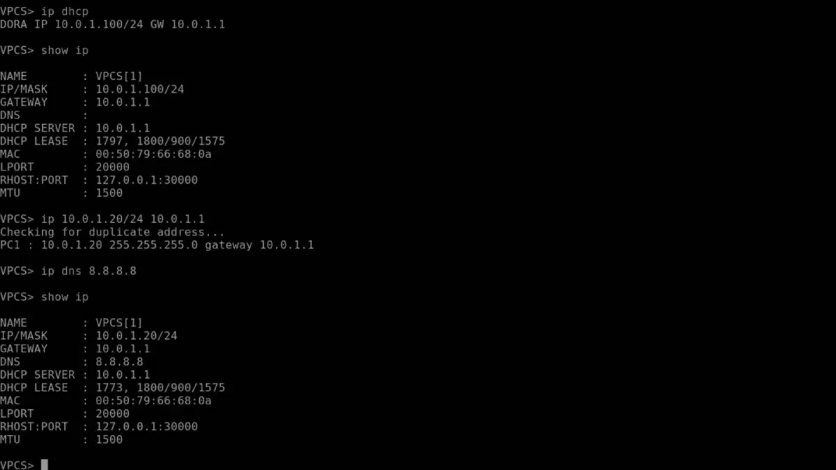 PNETLab: Basic VPCS